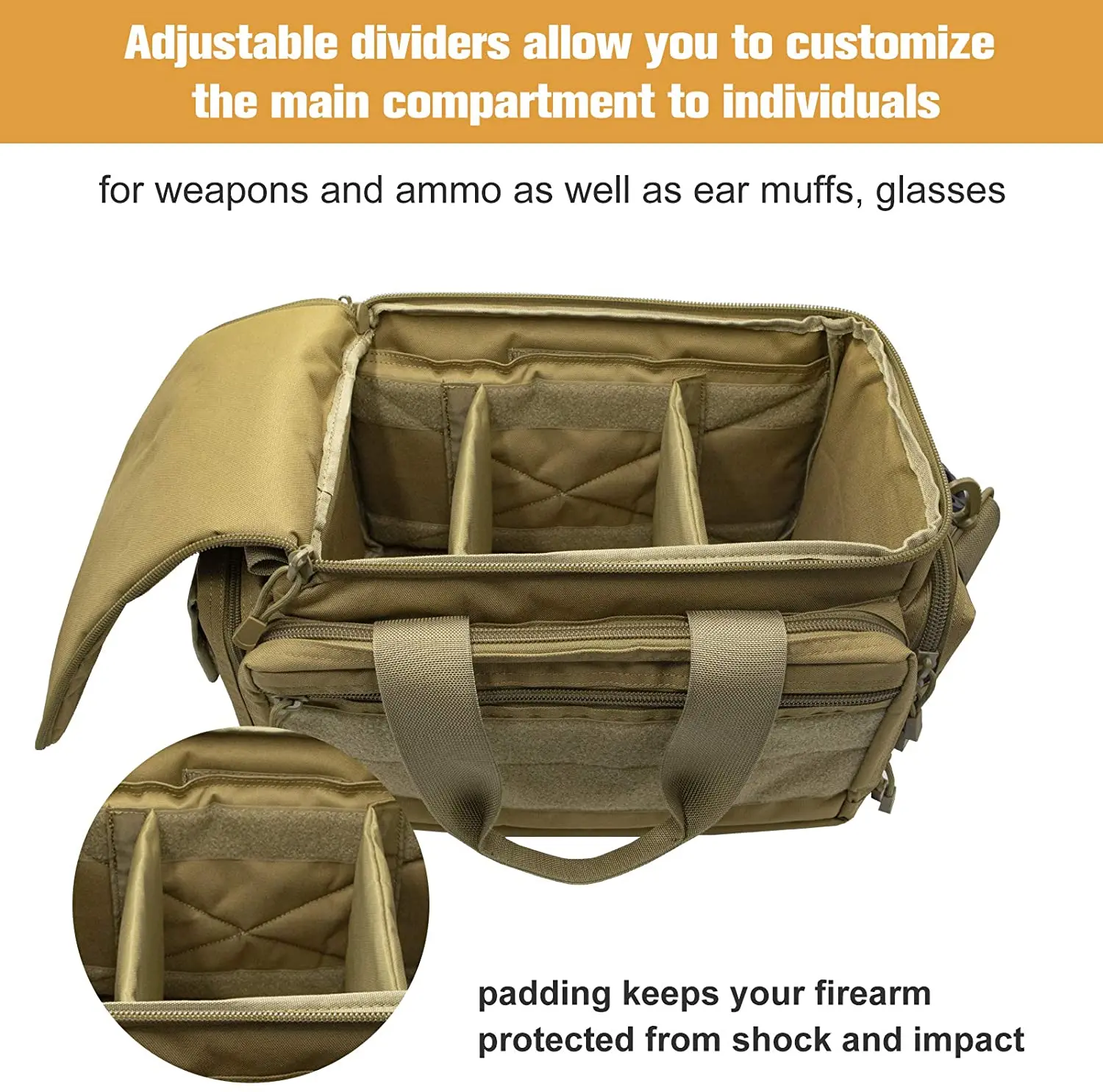 FREE SAMPLE Tactical Range Bag Shooting Bag, Deluxe Padded Shooting Range Bag Large Magazine