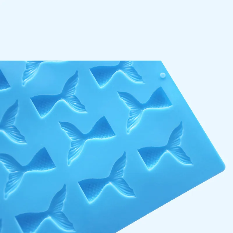 
Reusable Fondant Cake Decoration Chocolate Jelly Sugar Candy Soap Mold 16 Cavity Mermaid Tail Silicone Mould Fishtail Mold 