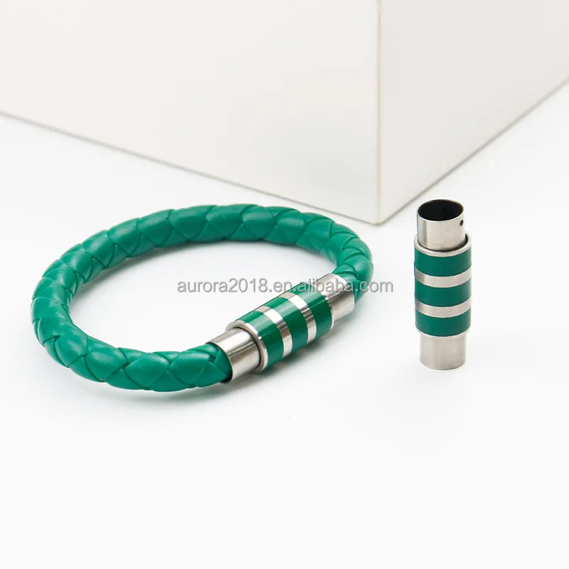 Custom Metal Clasp Leather Cord Bracelet Rope Joiner Weave Rope Link Clip Oil Drip Spacer Tire Fastener Wristband Buckle