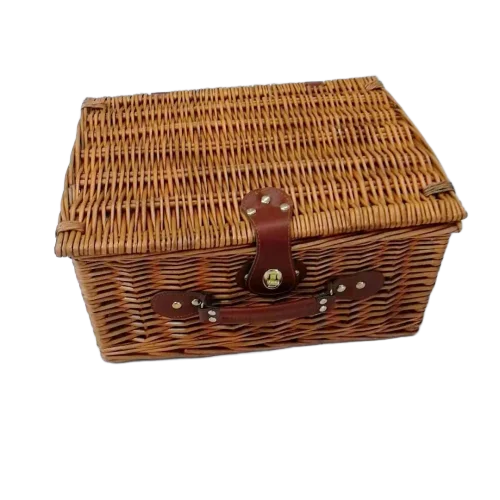High quality natural wicker storage basket  basi wholesale custom empty wicker picnic basket for 4 person