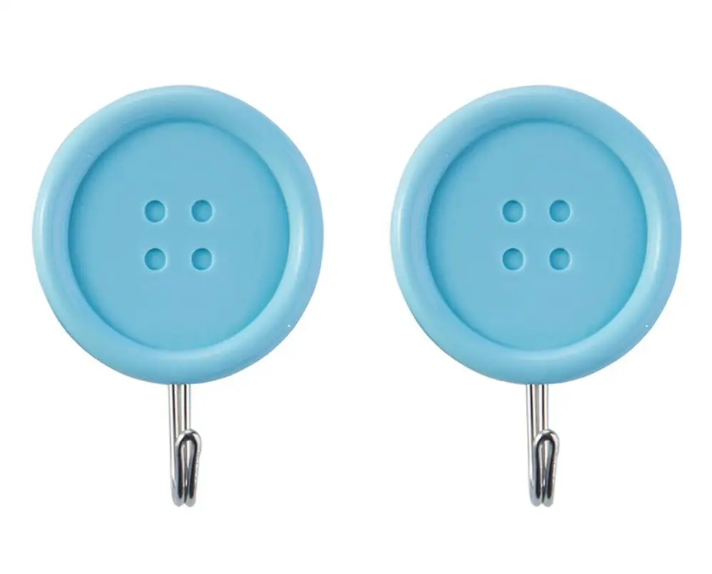 plastic self-adhesive wall door bathroom adhesive button hooks metal hook