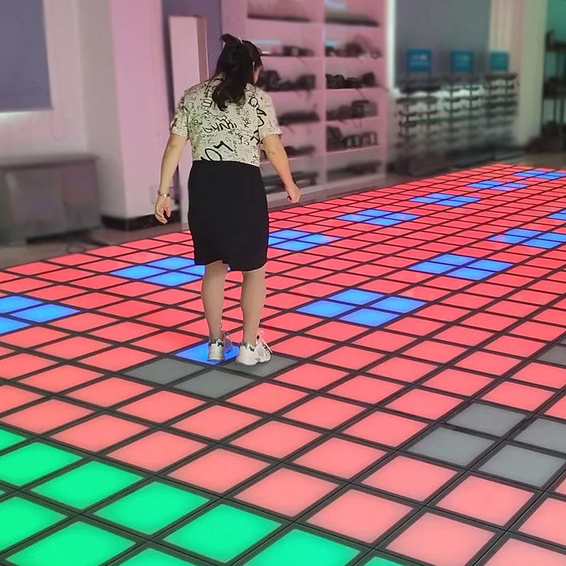 2023 Popular 30x30cm light up Active Game gaming grid LED Floor Tiles