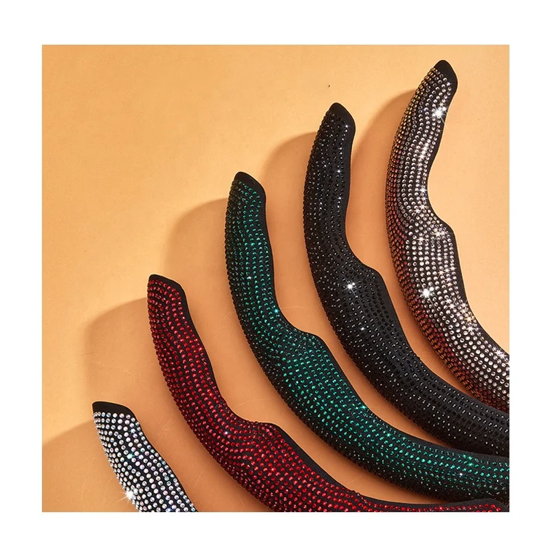 Cute Bling Steering Wheel Cover for Women & Girls with Sparkly Diamond Rhinestones, Gorgeous Accessory for Diverse Cars