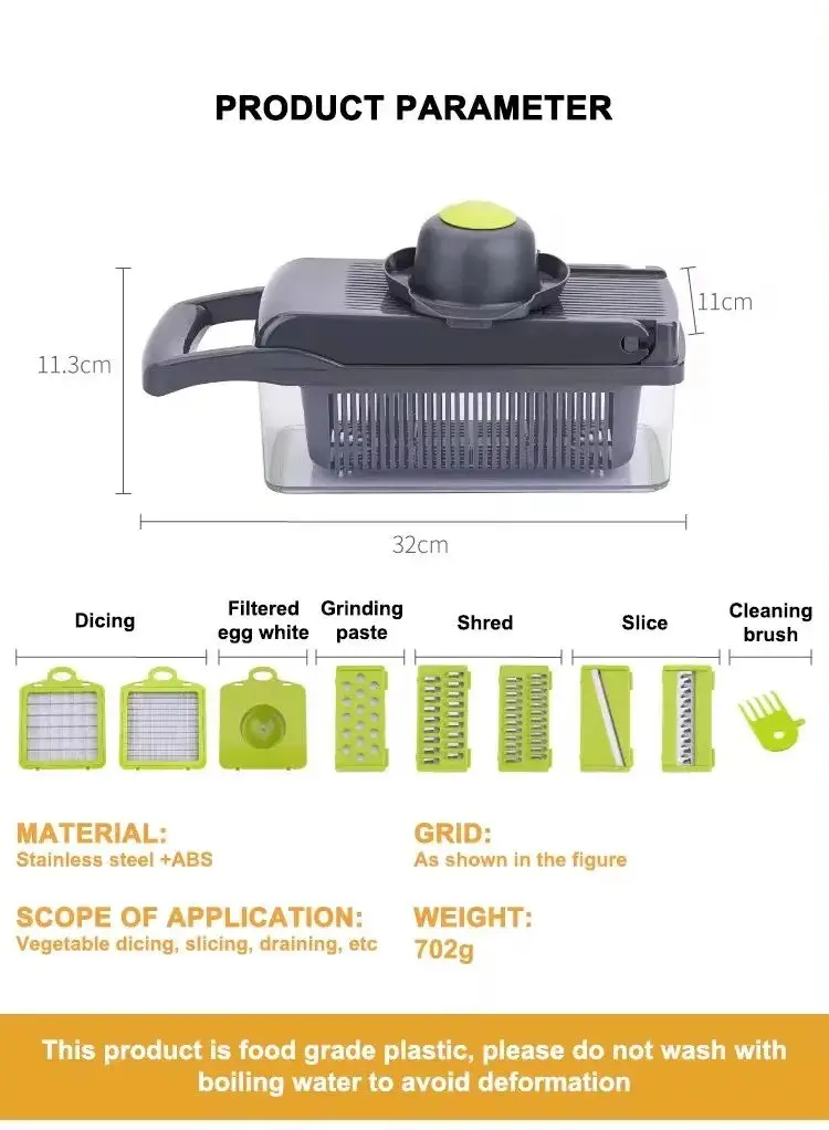 Vegetable Slicer 12 14 15 In 1 Multi Function Veggie Cutter Veggie Kitchen Salad Multifunctional Shredders