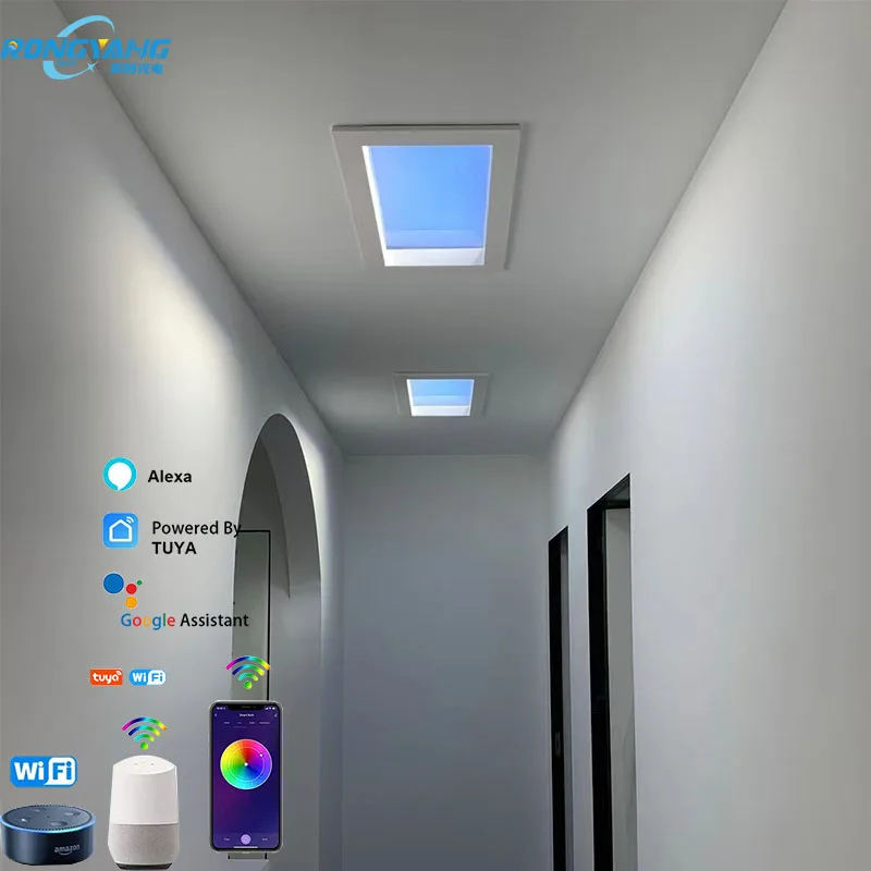 Switch Atmosphere Artificial Skylight App Led Blue Sky Ceiling  Light  Ceiling Lamp Blue Sky Panel Light