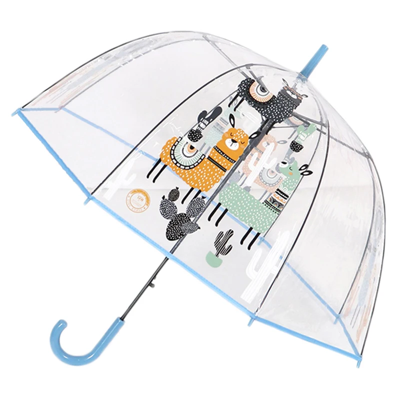 Kids Umbrellas Cartoon Unicorn PVC Clear Transparent Umbrellas Folding Motorcycles Umbrella