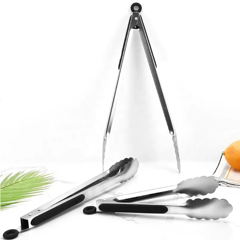 Multifunction Frying Food Serving Tongs Barbecue Clip Clamps Stainless Steel Kitchen Food Serving Tong