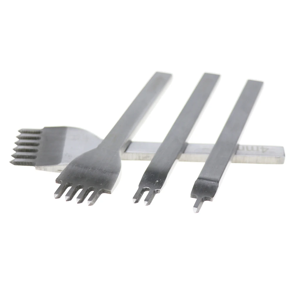 4mm 1/2/4/6 Prong Lacing Stitching Punch Craft Kits Chisel Set Leather Craft Tool Hole Punches