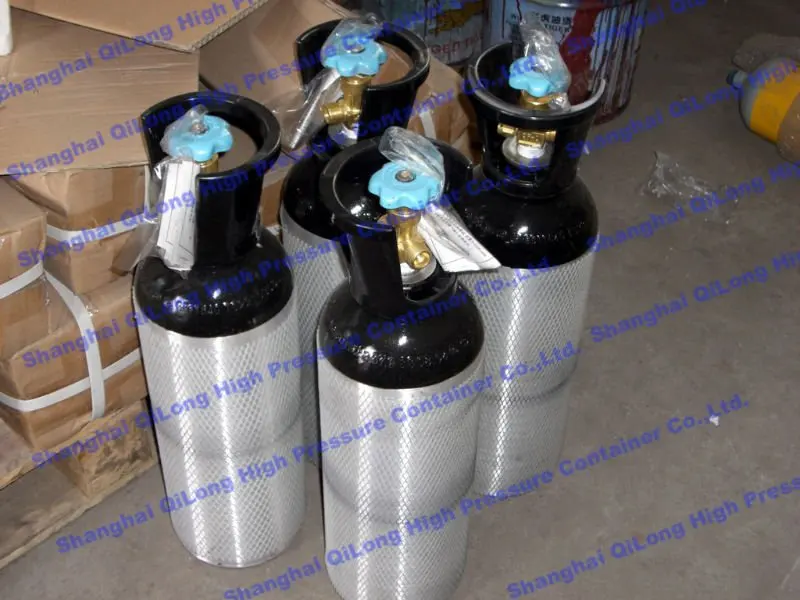 Alloy 6061 0.6L 1.9L 5L 7L 8L 9.6L 10L Aluminum Oxygen Cylinder gas cylinders For Diving For European Market
