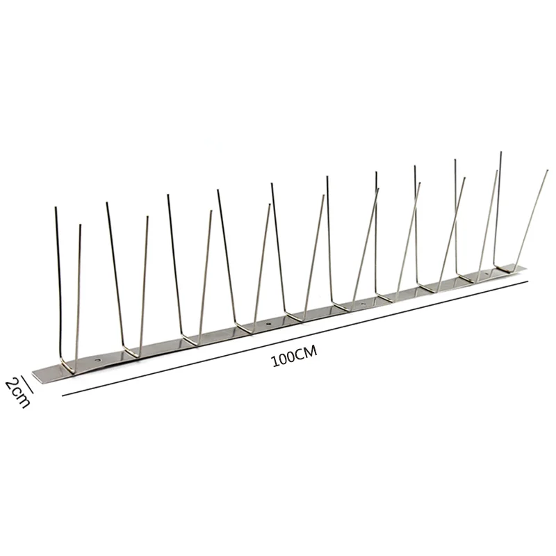 Anti Pest Control Deterrent 100cm Fabricated Length Stainless Steel Base and Pins Anti Bird Pigeon Spike
