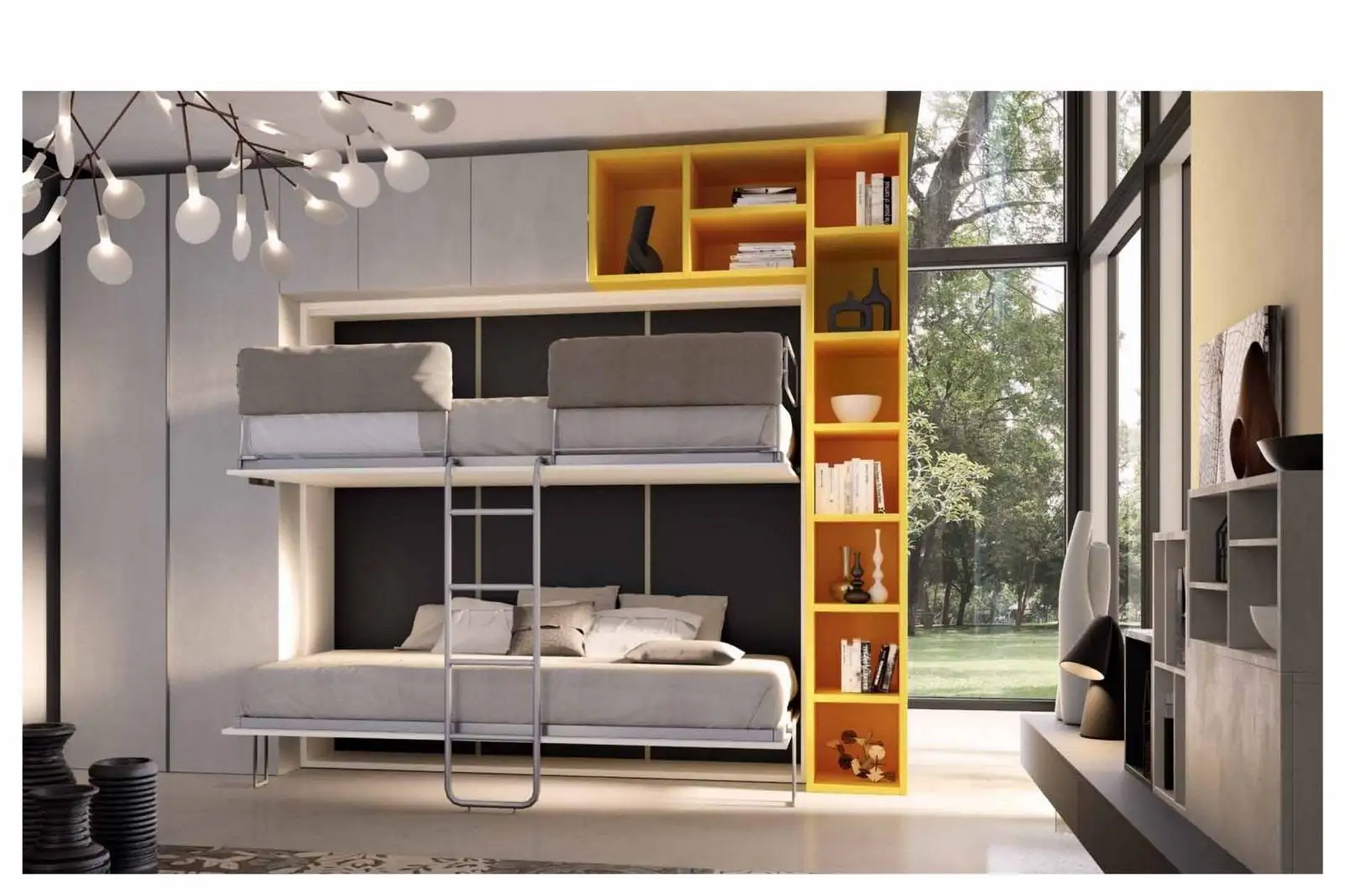 modern king size murphy bed with storage and 4 drawers wooden mdf metal/wood platform bedroom furniture for home use