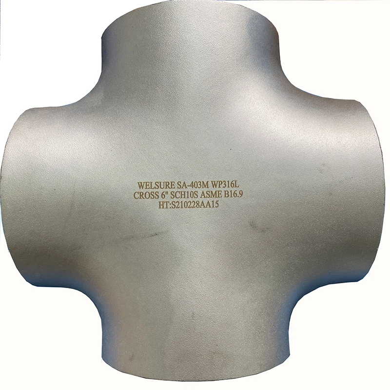 WELSURE Customized 4 Four Way Cross Pipe Fittings Female Thread Cross Stainless Steel Pipe Fittings