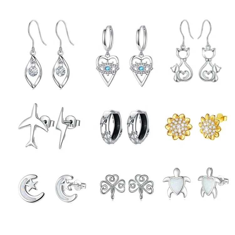 2024 trend fashion 925 sterling silver designer custom cubic zirconia dangle earrings