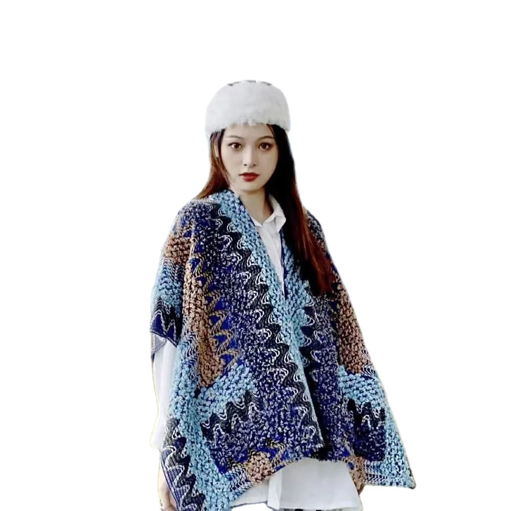 In the autumn and winter of 2023, the thickened scarf shawl is fashionable, OL warm, cashmere like, split small coat, and the ca