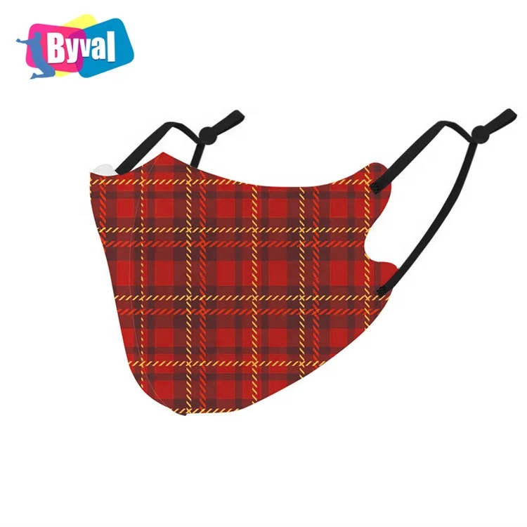 fashion custom logo printed washable anti-dust cloth merry Christmas face mask 3d sublimation printing reusable kids face masks