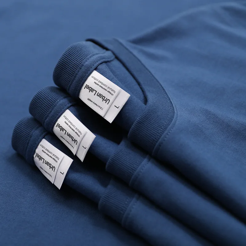 100% Cotton 265G Heavyweight High Quality Luxury Oversize T Shirt Blank Mock Neck Oversized Boxy T Shirt For Mental