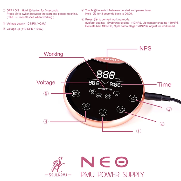 Soulnova тату питания оптовая продажа RCA соединение Татуировки Ручка PMU питания