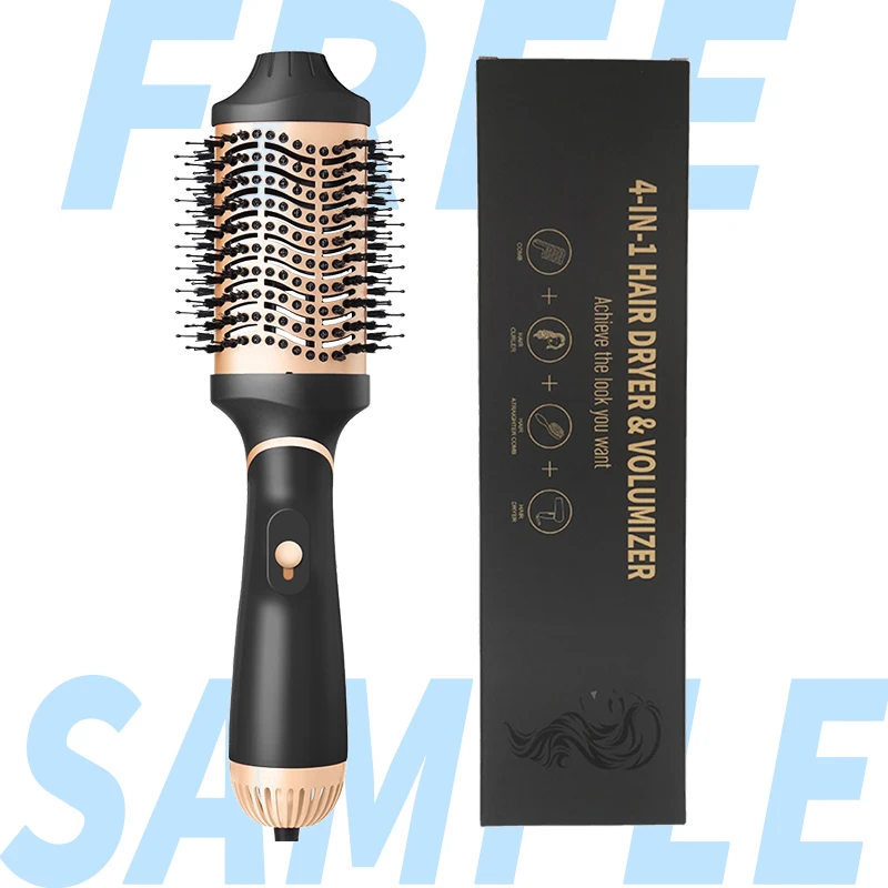 AIWO Top Selling 3 In 1 Hot Air Brush Electric Comb  Blow Dryer Roller Hair Straightener Hot Air Comb