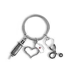 Trendy medical stethoscope keychains letter she believed she could so she did nurse doctor metal key chains for women man gift