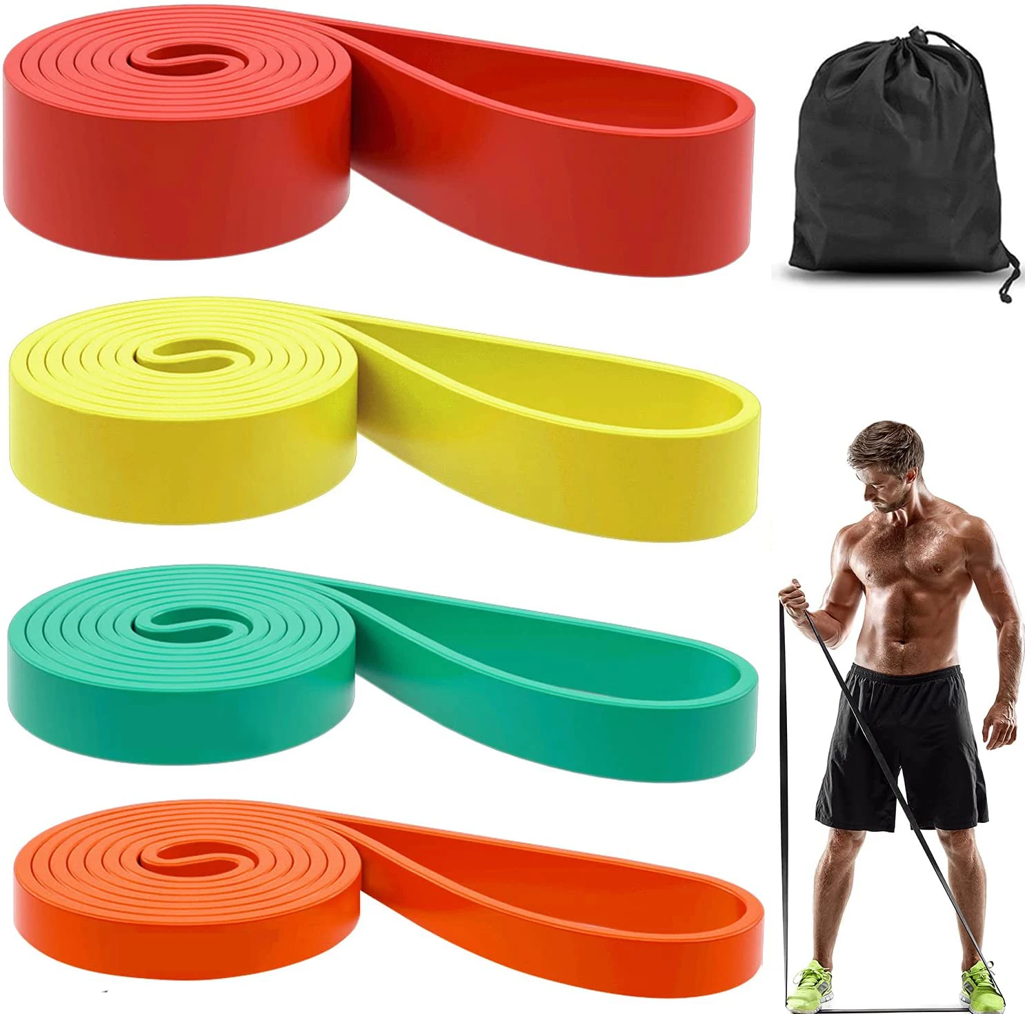 2080*4 5*6 4 мм оптом Эспандеры комплект коробки OEM для занятий дома Бодибилдинг