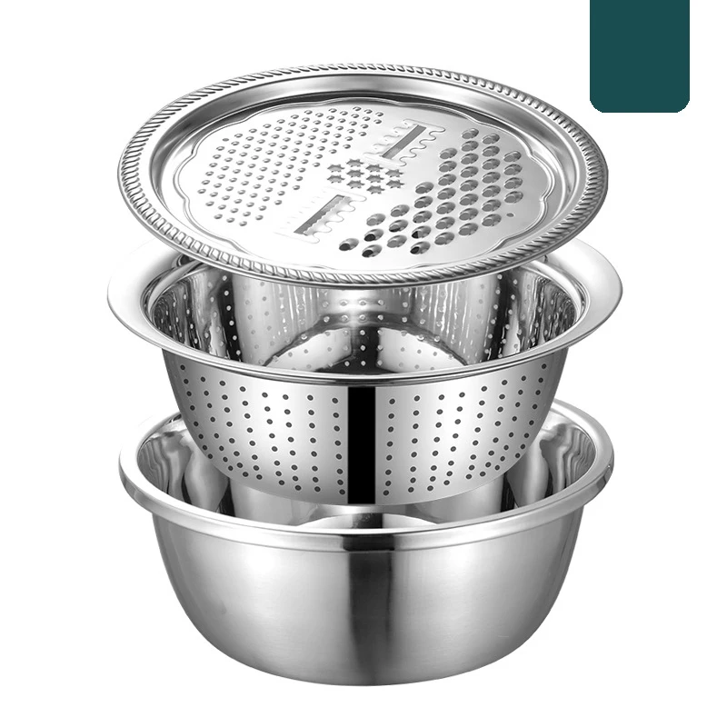 Large Capacity Bat Nao Multifunctional Stainless Steel Grater Bowl Efficient Food Grater Tool Peralatan Penghancur Makanan