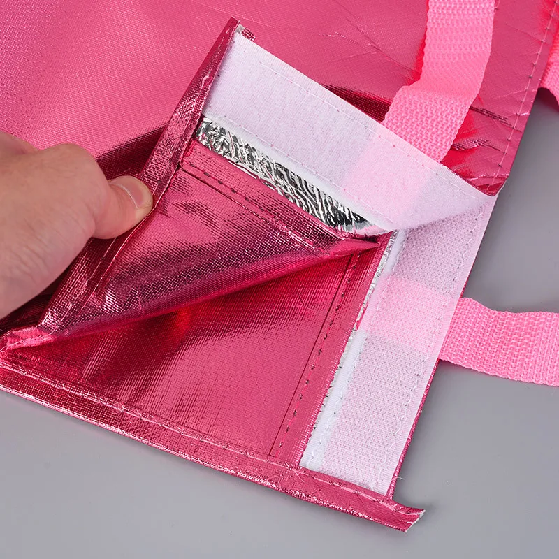 Thickened portable seafood cold storage bag with printed aluminum foil thickened refrigerated thermal insulation bag