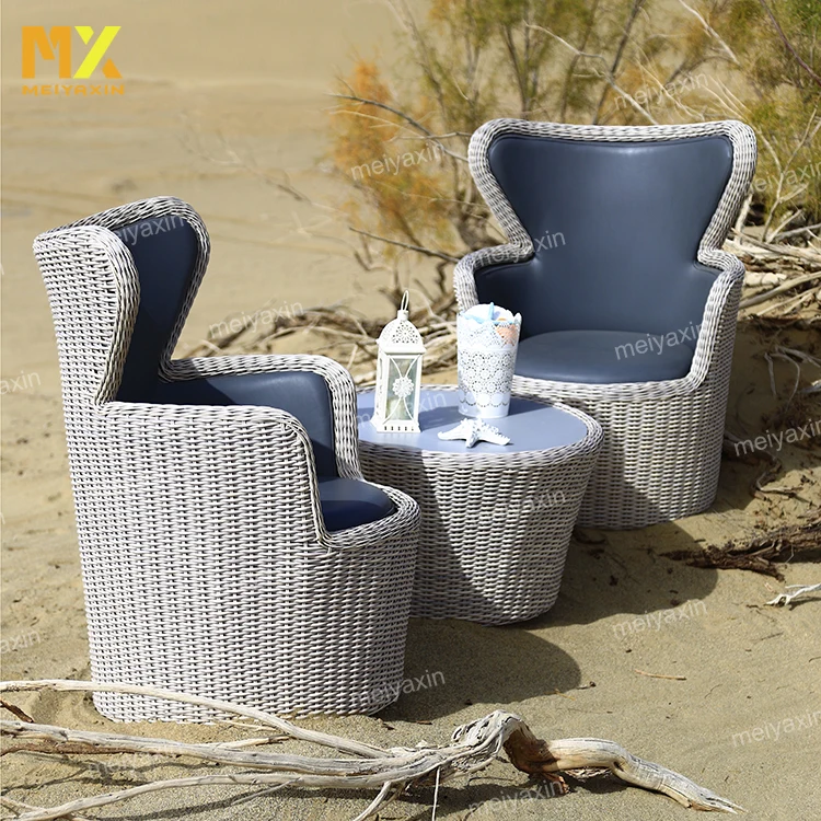 Italian style New design rattan wicker outdoor furniture Aluminum with powder coated lounge set garden sofa for villa and hotel