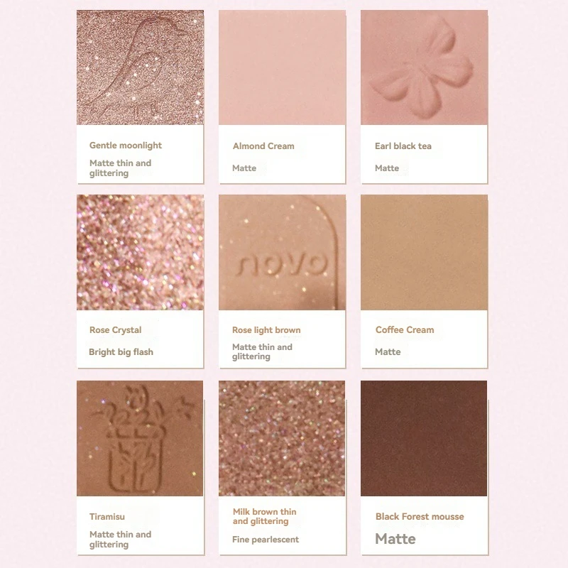 Customizable 9-Color Korean Vegetarian Makeup Matte Eye Shadow Glitter Eye Shadow Pigment Palette