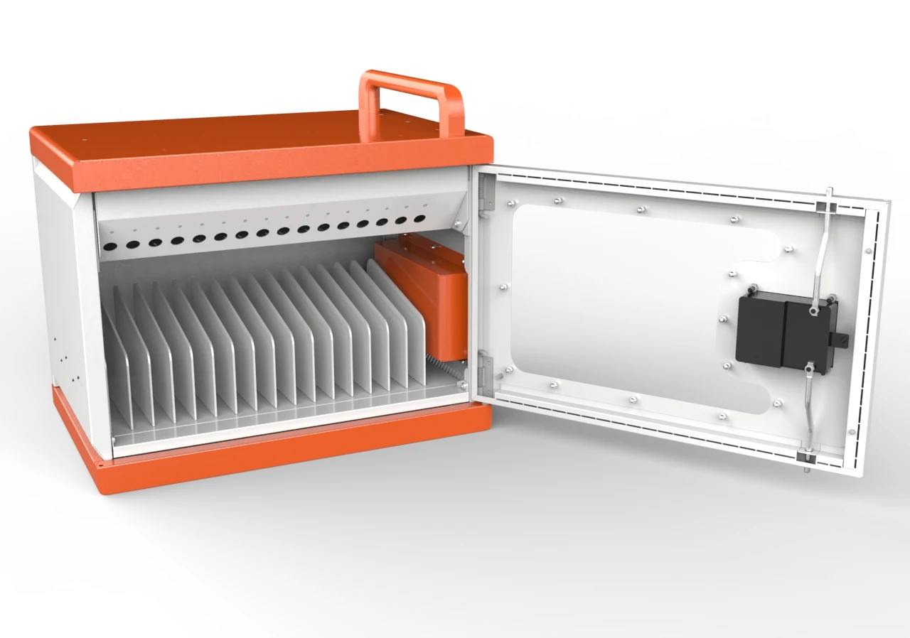 SPCC 16 ports AC charging cart with aluminum-alloy frame for school used for chromebook in school