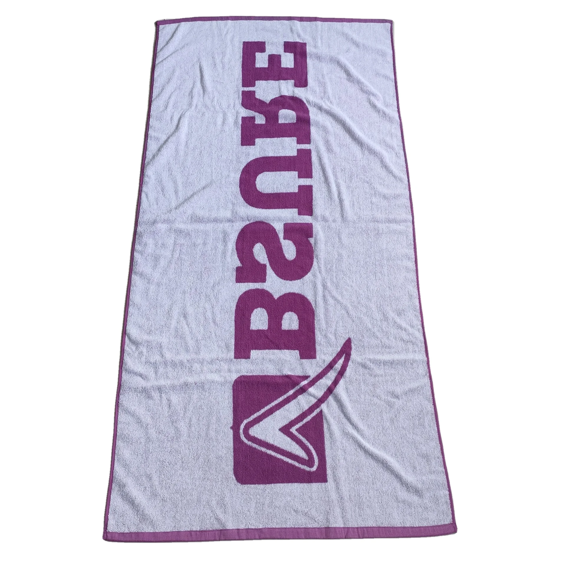 100% Cotton yarn-dyed jacquard high water absorption Clean and hygienic cotton beach towel custom beach towel