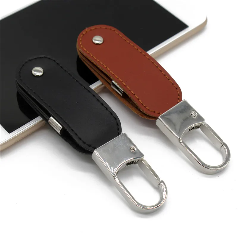 Gadgets Promotion Metal Key Chain Swivel Leather Usb Flash Drive Pen Drive 32Gb