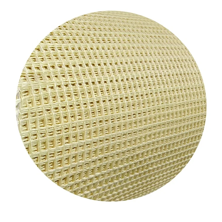 Yellow 1500D 4*4MM Plain Woven Aramid Fiber Mesh Fabric For Industrial Use And Firefight Clothing