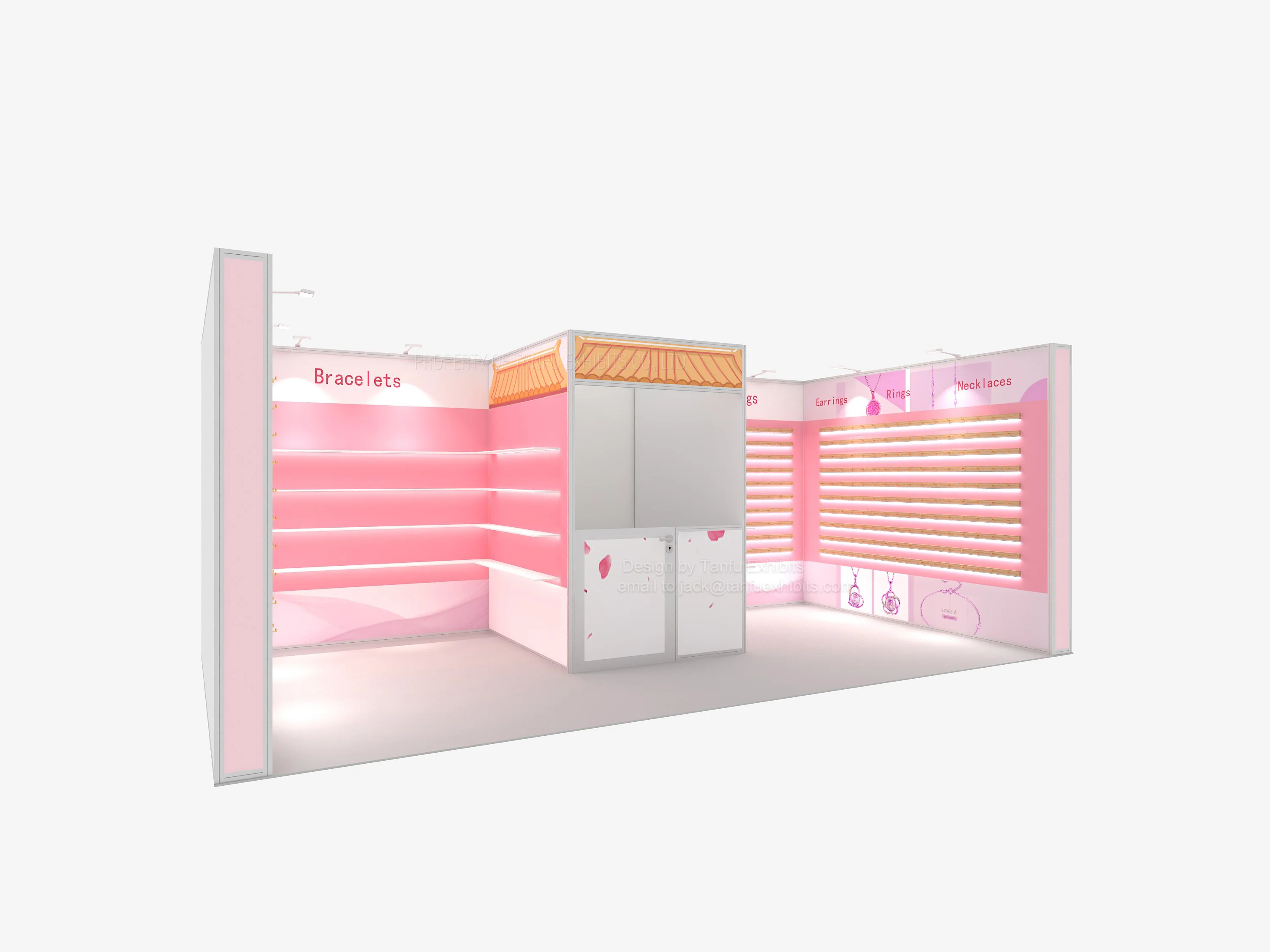 Hot Sale Easy Installation Exhibition Jewelry Booth Trade Show Display Equipment