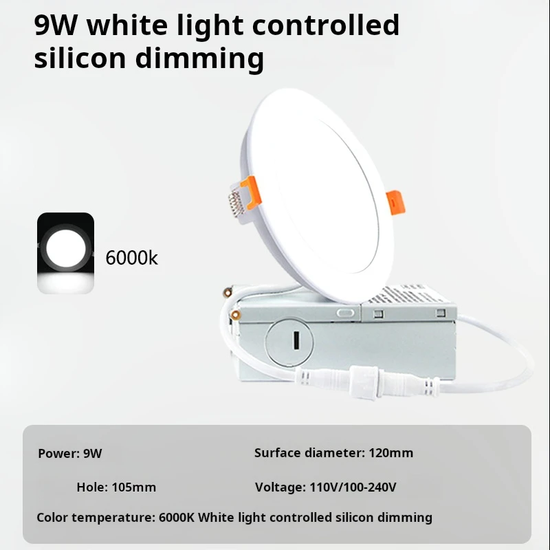 Round Square 4 inch 6 inch Recessed Ceiling Lights Pot Lights 9w 12w Dimmable Smd Led Panel Light