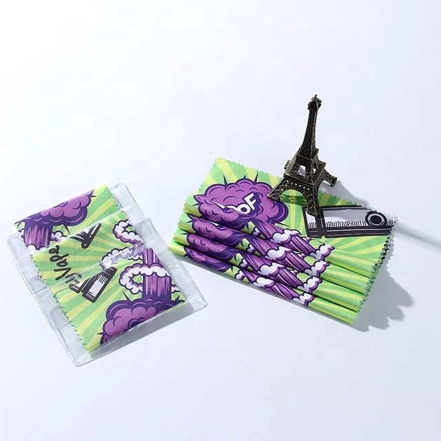 Wholesale high Quality Large Customizable Custom Print Logo Sunglasses Cleaning Wipe Cloth Microfiber Glasses Cleaning Cloth
