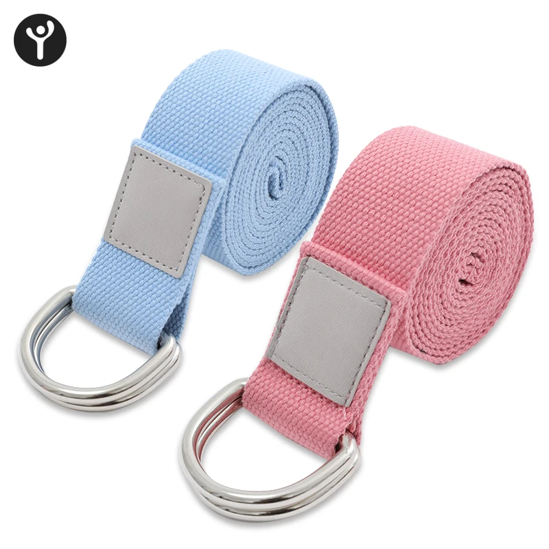 Fitness Equipment D Ring Yoga Cotton Strap Non-Toxic Cotton Iyengar Yoga Stretch Belt Band
