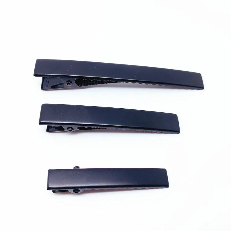 BELLEGIRL new design custom packaging hair clips wholesale cheap sliver black custom size metal snap alligator hair clips