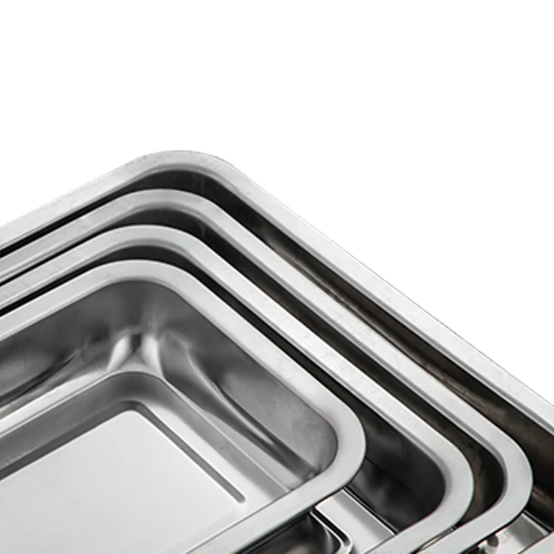 High Quality Stainless Steel Deep Rectangular Serving Tray Baking Pan Buffet Trays