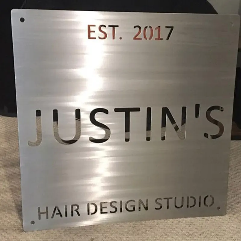 Custom Metal Signs Reception Lobby Wall Logo Commercial Residential Brushed Finish Aluminum Cut outs Signage