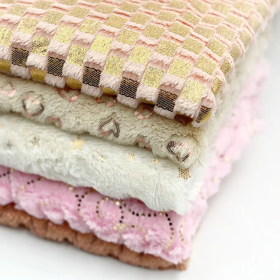 The yard custom pretty blue brown pink khaki high quality garment teddy rabbit plush clothing long pile foil faux fur fabric