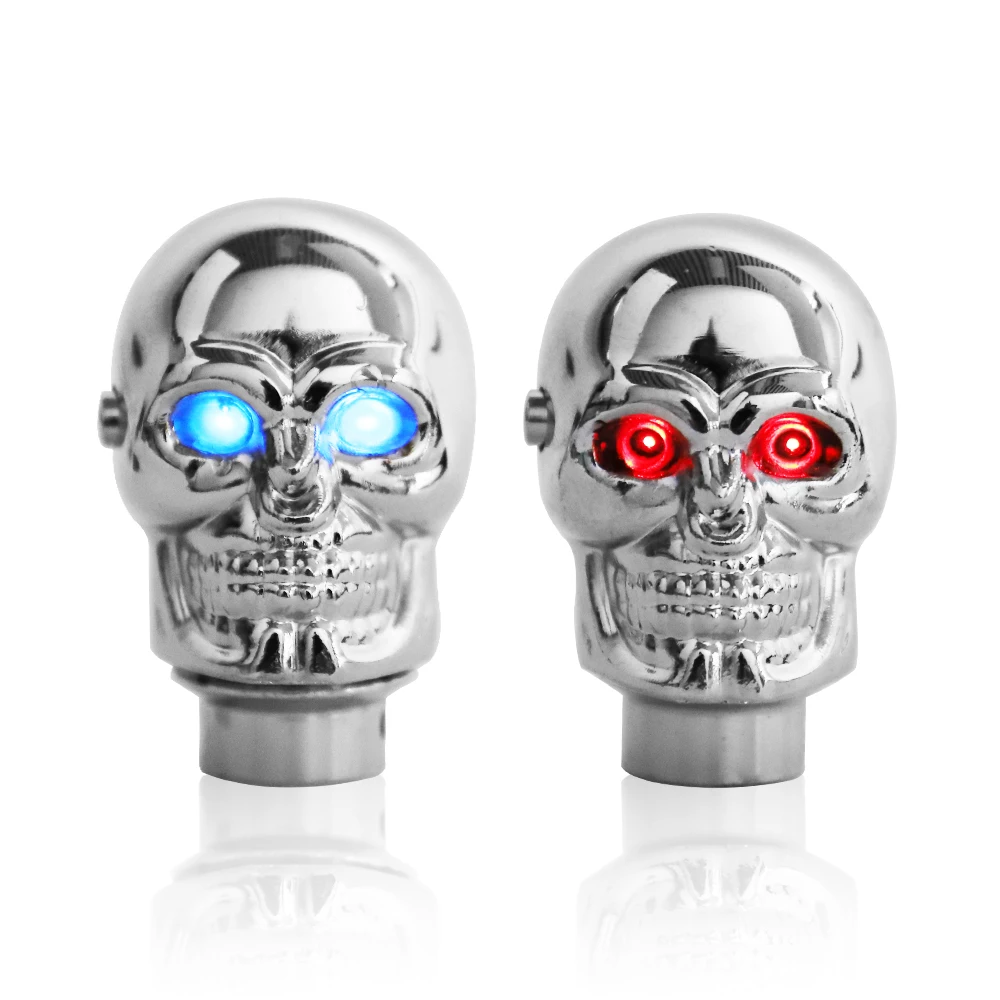 Custom JDM Racing Aluminum alloy Car Skull Lighted Light Up Led Gear Stick Shift Knob