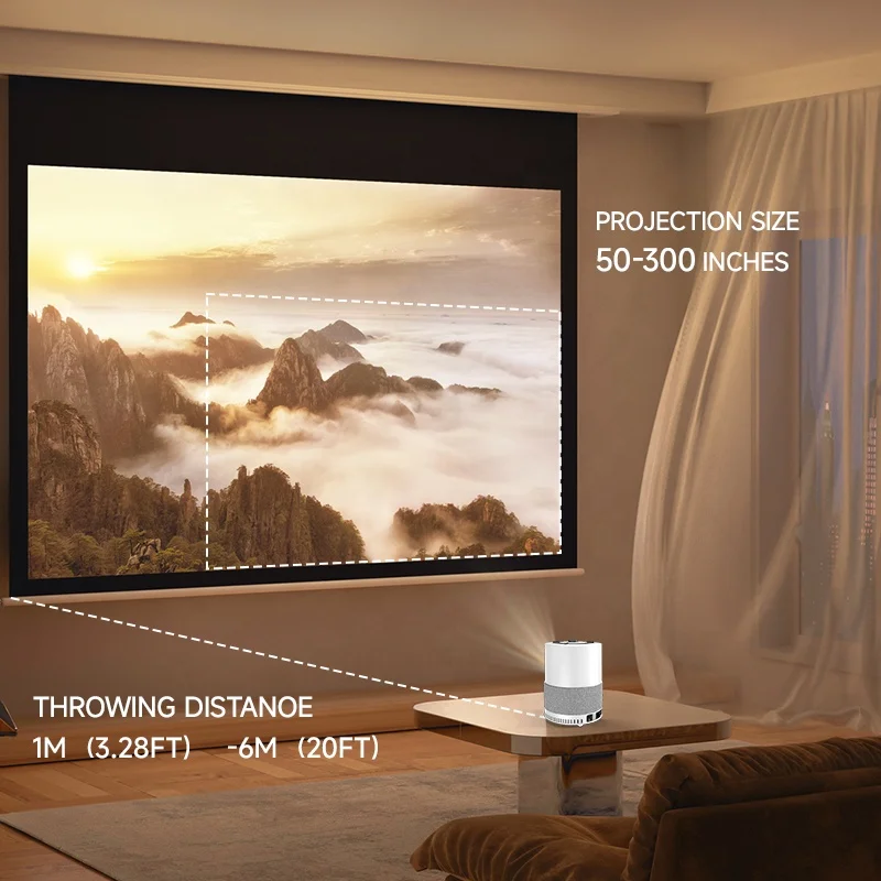 4K Full HD Portable Led Projector Outdoor Movie Projector Mini Lcd Projector for Presentation and Entertainment