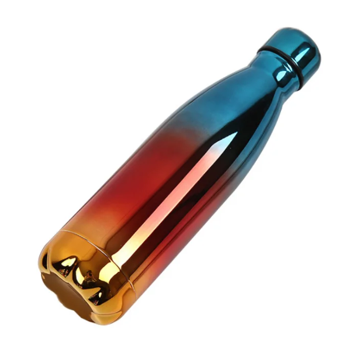 Hot Selling Creative Colorful Custom Gradient Colors Galvanized Sports Stainless Steel Water Thermos Bottle