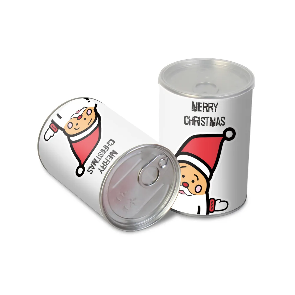 DIY printed Christmas cookie and candy aluminum packaging cans