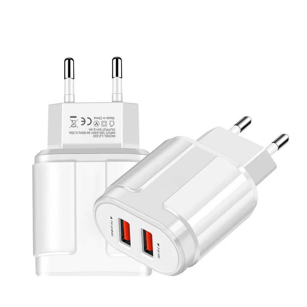 2.4A зарядки Универсальный USB быстрая зарядка usb-зарядка европейского и американского штепсельной вилки стены USB зарядное устройство адаптер для iPhone Xiaomi Huawei