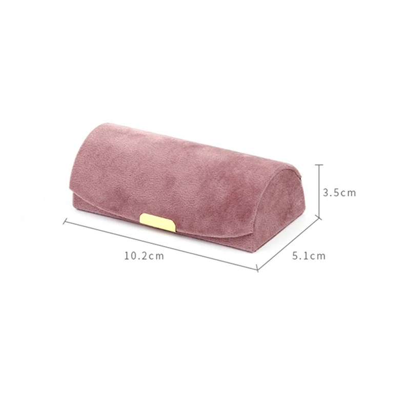 Trendy Mini Dome Shape Velvet Jewellery Storage Case Travel Earring Ring Necklace Jewelry Organizer Box