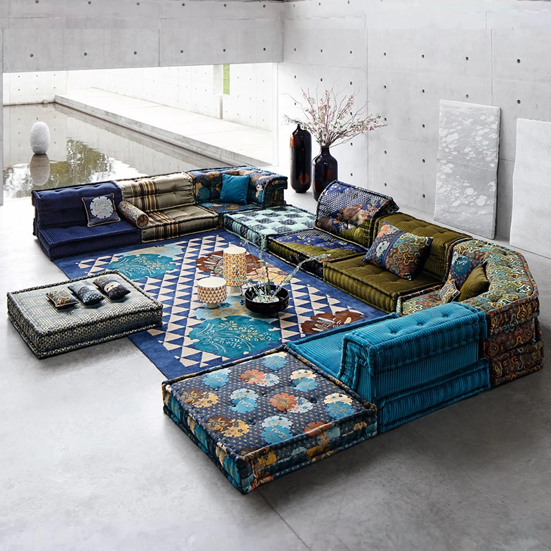 Unique Style Modern fashion French style Furniture Color 7 Seater Modular Mah Jong Sofa