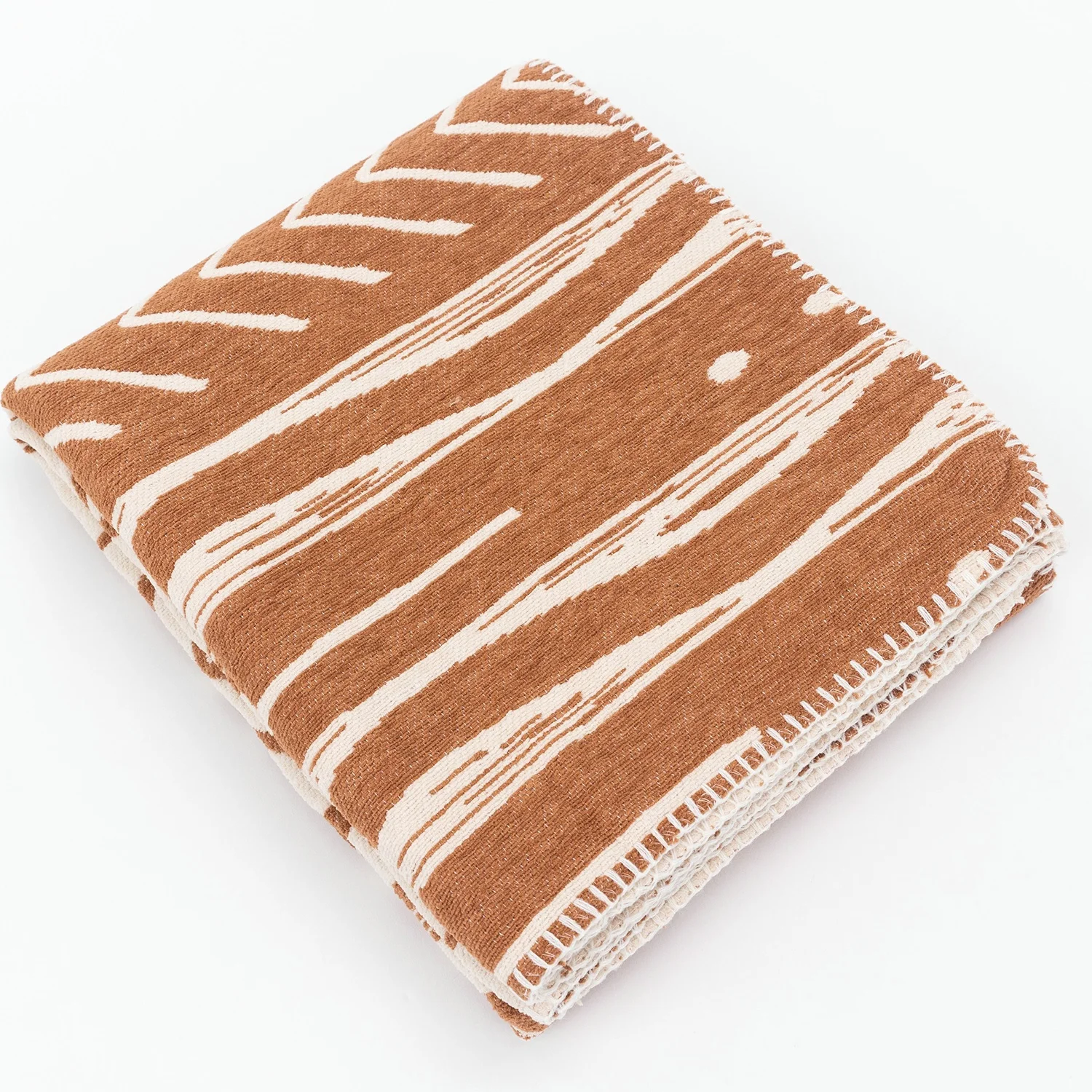 Zigzag Geometric Warm Chunky furry Soft chenille throw blanket for Home Living Room Sofa Nap Knee Cuddly Rug Armchair