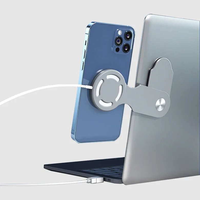 Side Mount Clip On Monitor  Multifunctional Laptop Extension Bracket Magnetic Wireless Charger Holder