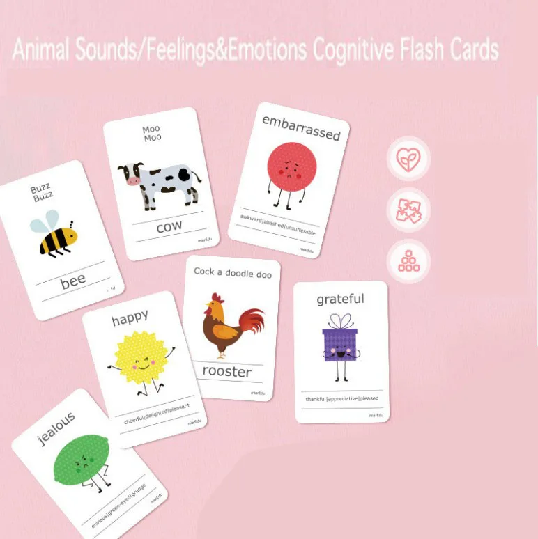 
Custom English Learning Memory Card Early Educational Toys For Children Game Card Kids Flash Cards 